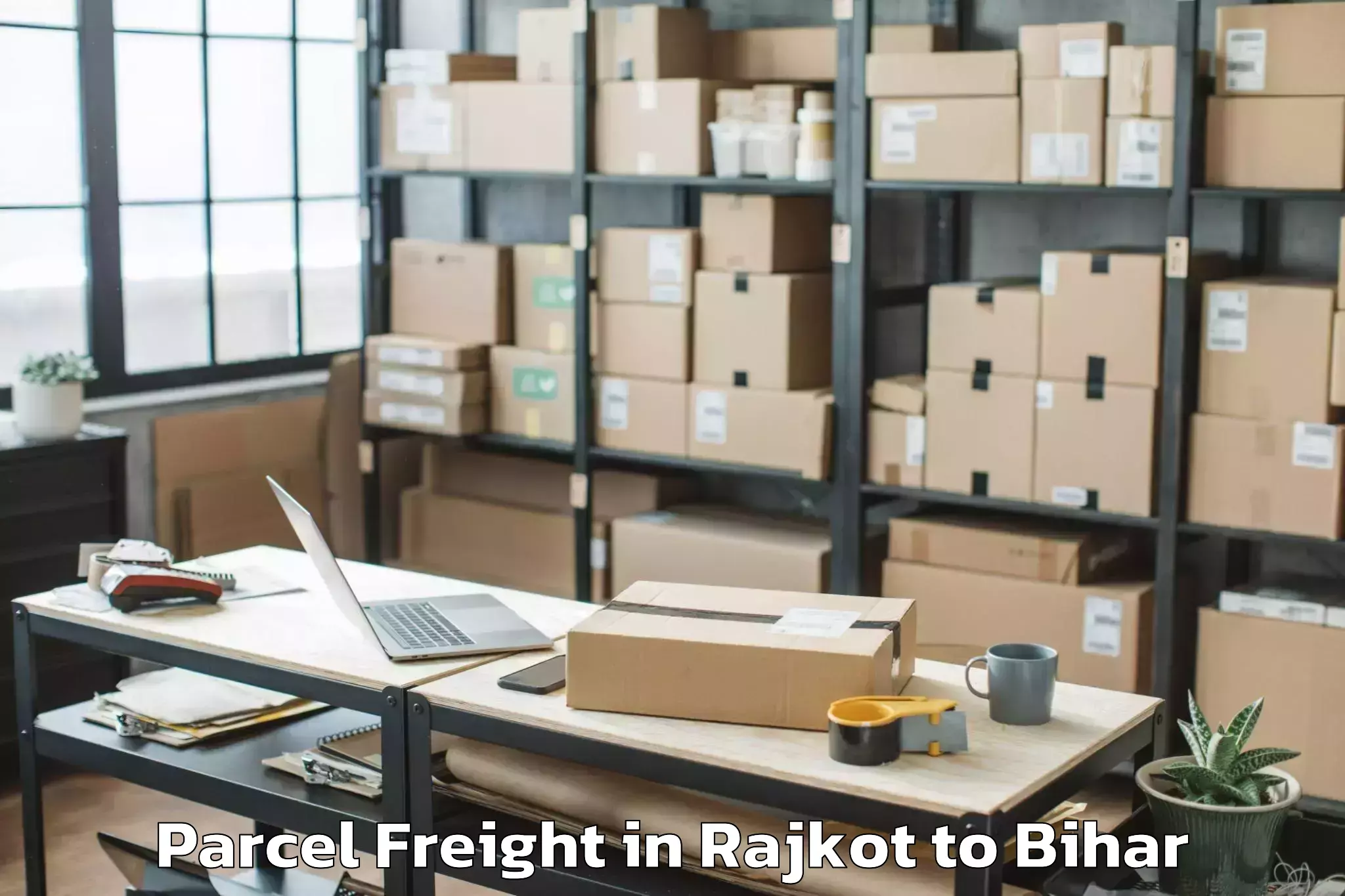 Hassle-Free Rajkot to Bhargama Parcel Freight